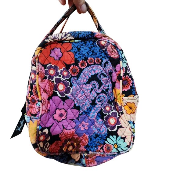 Vera Bradley Floral Paisley Lunch Box Quilted Cotton Multicolor Lightweight Zipp - Picture 3 of 6